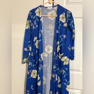 Lularoe Sarah duster. Pretty blue floral. Nwot